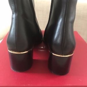 Salvatore Ferragamo Black Leather Booties